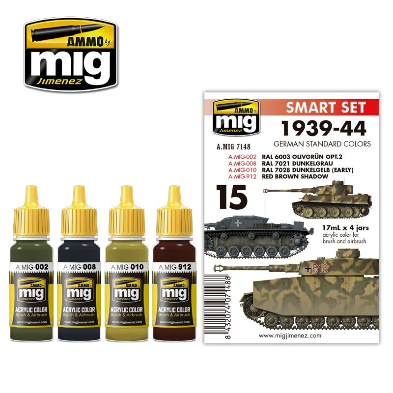 Mig Ammo 1941-1944 German Standard Color Set MIG PAINT, BRUSHES & SUPPLIES
