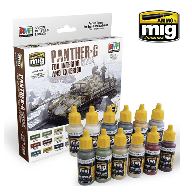 Mig Ammo Set Panther-G Colors For Interiors MIG PAINT, BRUSHES & SUPPLIES