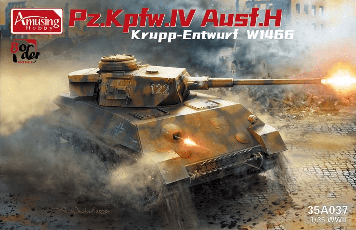 Amusing Hobby 35A037 1/35 Panzer IV Ausf.H Krupp-Entwurf W1466 Plastic Model Kit Amusing Hobby PLASTIC MODELS
