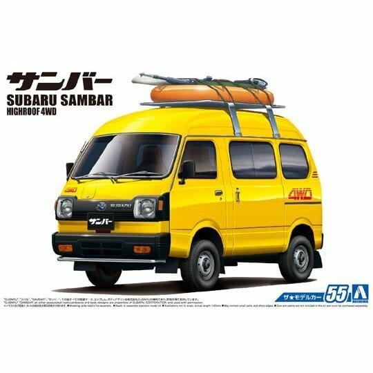 Aoshima 1/24 Subaru TT1 Sambar High Roof 4wd 1980 Aoshima PLASTIC MODELS