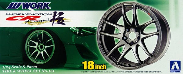 Aoshima 1/24 Work Emotion Cr Kiwami 18 Tire And Wheel Set Aoshima PLASTIC MODELS