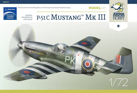 Arma Hobby 1/72 P-51C Mustang Mk III Plastic Model Kit [70039] - Hobbytech Toys