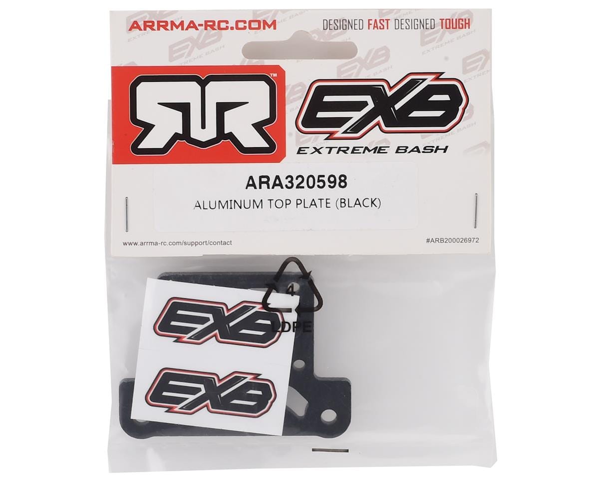 Arrma ARA320598 Aluminum Top Plate Black - Hobbytech Toys