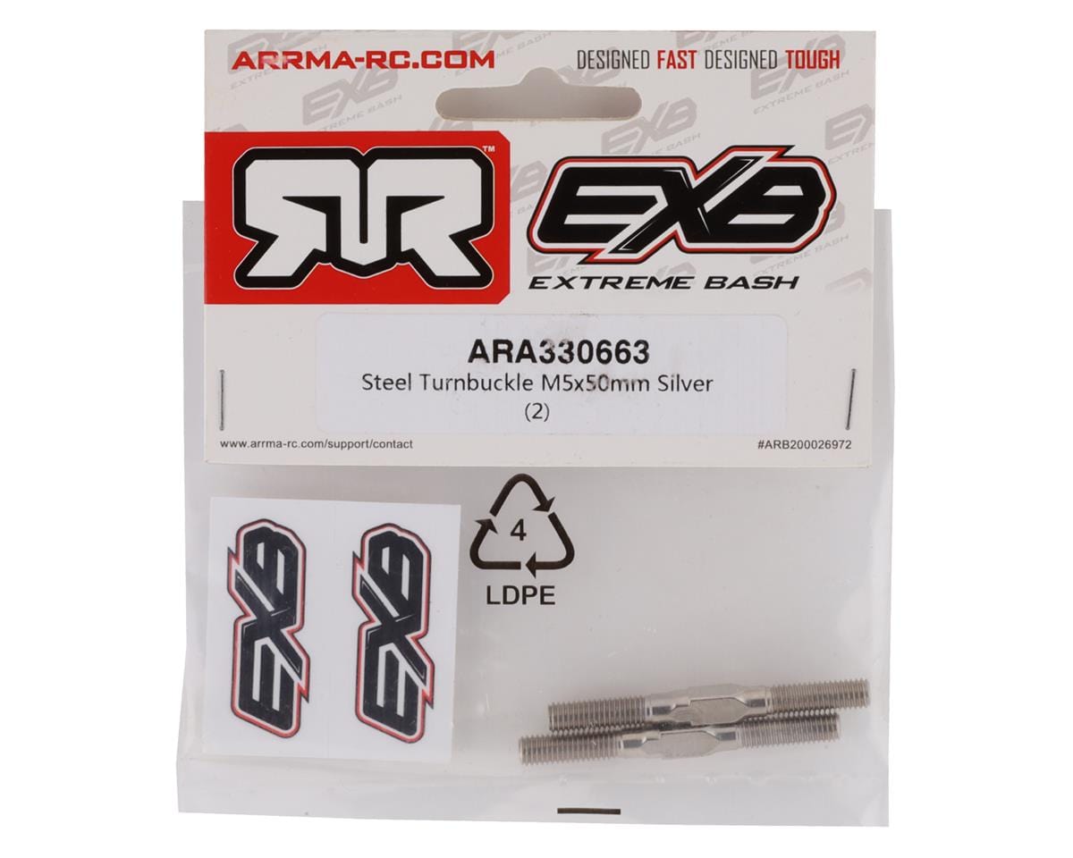 Arrma ARA330663 Steel Turnbuckle M5x50mm (2pcs) - Hobbytech Toys