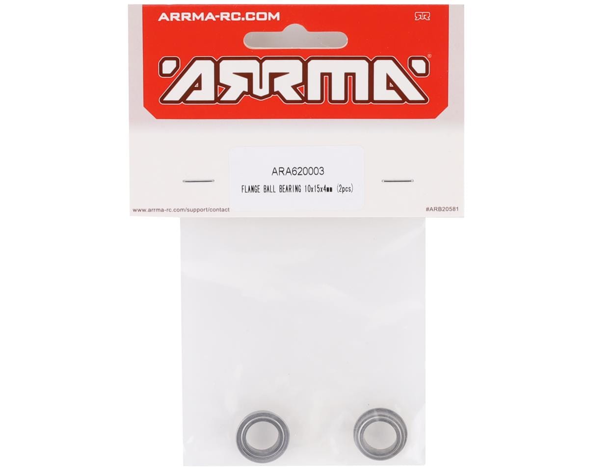 Arrma Flange Ball Bearing 10x15x4mm (2), AR620003 - Hobbytech Toys