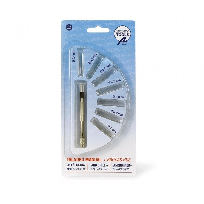 Artesania Mini Manual Hand Drill w/ 8 Drill Bits Modelling Tool [27018-1] - Hobbytech Toys