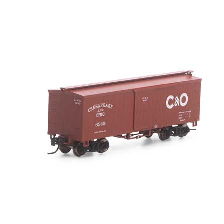 Athearn N 36ft Old Time Wood Box, C&O #6340 - Hobbytech Toys