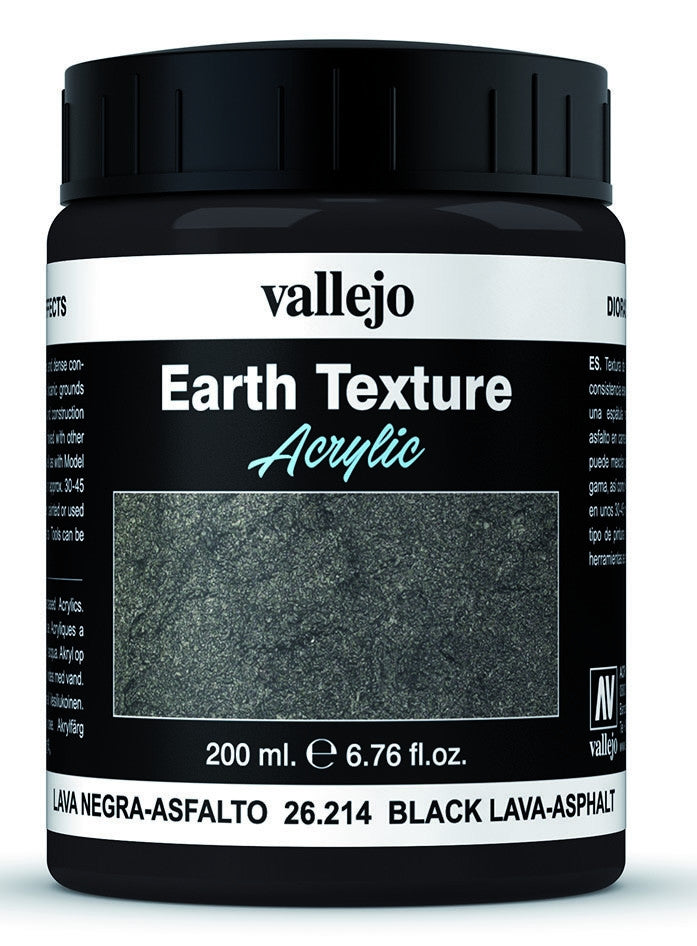 Vallejo Diorama Effects Black Lava 200ml Vallejo PAINT, BRUSHES & SUPPLIES