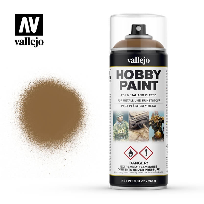 Vallejo Aerosol Leather Brown 400ml Vallejo PAINT, BRUSHES & SUPPLIES