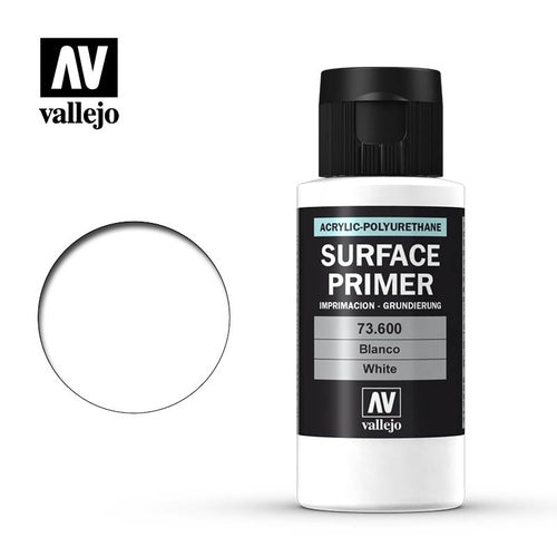 Vallejo Primer Acrylic Polyurethane White 60ml Vallejo PAINT, BRUSHES & SUPPLIES