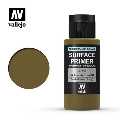 Vallejo Primer Acrylic Polyurethane Earth Green (Early) 60ml Vallejo PAINT, BRUSHES & SUPPLIES