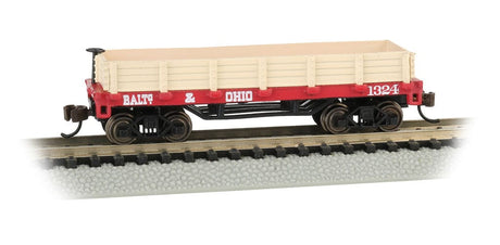 Bachmann 15452 N Old-Time Wood Gondola - Ready to Run - Baltimore & Ohio #1324 (red) - Hobbytech Toys