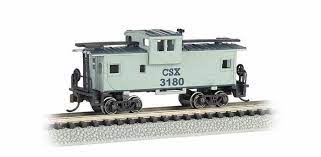 Bachmann 70755 N 36ft Wide-Vision Caboose - Ready to Run - Silver Series(R) - CSX Transportation #3180 (gray, blue) - Hobbytech Toys