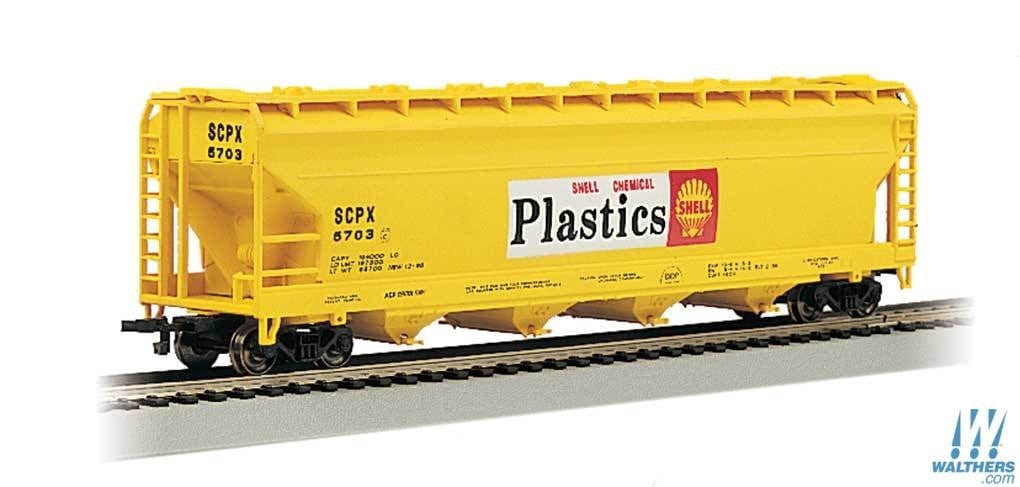 Bachmann HO 56ft ACF Center-Flow Covered Hopper Silver Series(R) Shell Oil Company Chemical Plastics SCPX Bachmann TRAINS - HO/OO SCALE