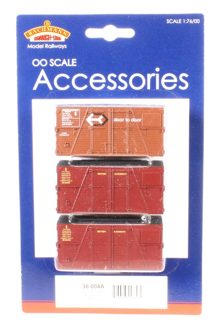 Bachmann OO 36-004A BD Large Containers Bauxite / Crimson (3 Pack) Bachmann Branchline TRAINS - HO/OO SCALE