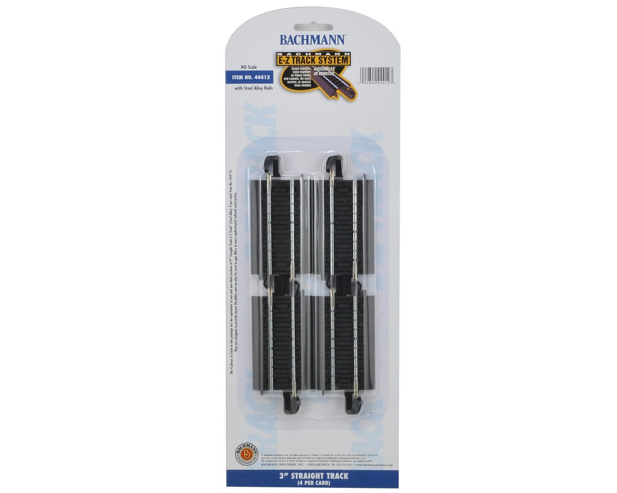 Bachmann 44412 HO 3inch Straight Track (4pcs) - Hobbytech Toys