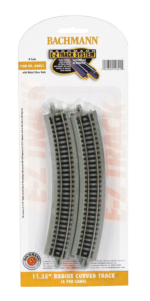 Bachmann 44801 N 11.25inch Radius Curve Track (6pcs) - Hobbytech Toys