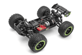 Blackzon Slyder ST 1/16 4WD Electric Stadium Truck in green, featuring a detailed chassis and large off-road tires for high-performance RC driving.