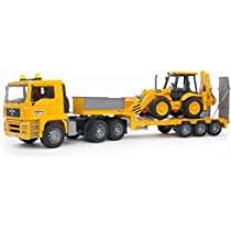 Bruder 1/16 MAN TGA Low Loader Truck w/JCB 4CX Backhoe Loader - Hobbytech Toys
