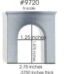 Chooch 9720 N Single Track Concrete Tunnel Portal - 2-13/32 x 2-1/2 6 x 6.25cm pkg(2) - Hobbytech Toys