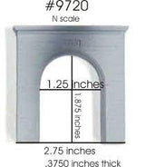 Chooch 9720 N Single Track Concrete Tunnel Portal - 2-13/32 x 2-1/2 6 x 6.25cm pkg(2) - Hobbytech Toys