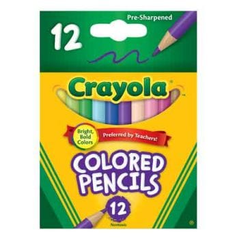 Crayola Half Size Coloured Pencils 12 Pack - Hobbytech Toys
