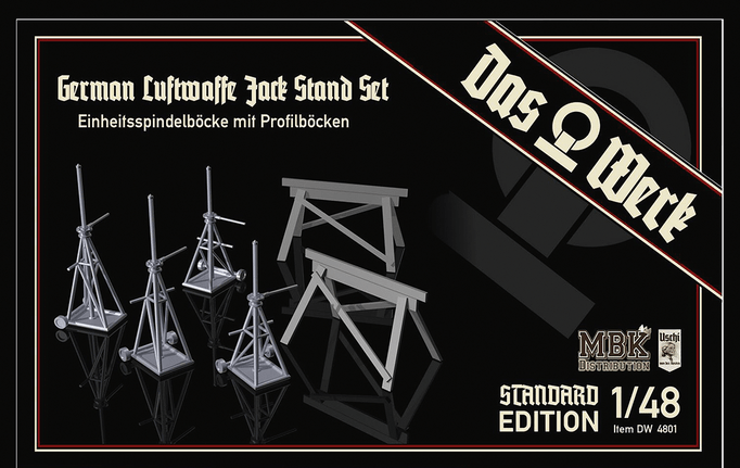 Daswerk 48001 1/48 Luftwaffe Jack Stand Set - EinheitsspindelbÃ¶cke Plastic Model Kit Das Werk PLASTIC MODELS