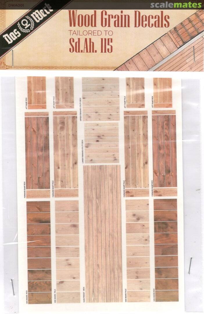 Daswerk A001 Wood Grain Decals for Sd.Ah.115 - DW35003 Plastic Model Kit Das Werk PLASTIC MODELS