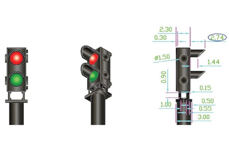 DCC Concepts 2-Wire Red/Green Ground Signal (12) DCC Concepts TRAINS - DCC