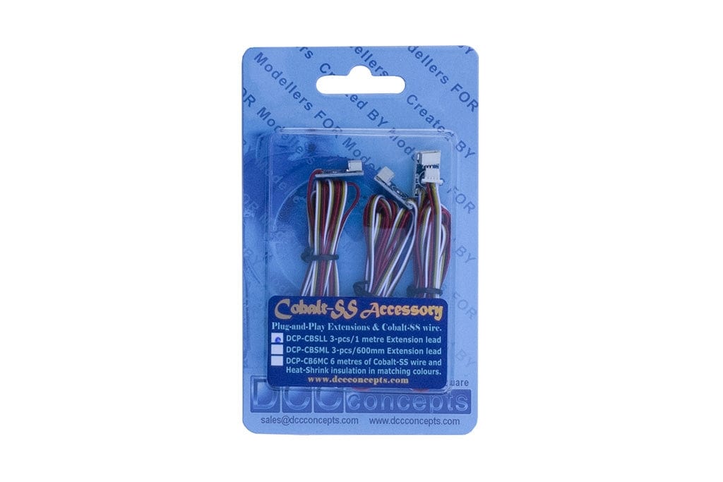 DCC Concepts 3X Long (1 Metre) Cobalt-Ss Extension Leads DCC Concepts TRAINS - DCC