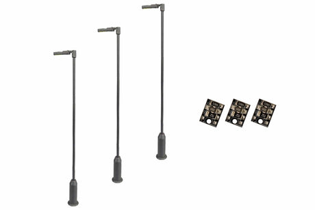 DCC Concepts 4mm Scale Modern Post Lamps - Grey (3 pack) - LML-MSL - Hobbytech Toys