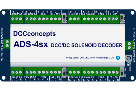 DCC Concepts Accessory Decoder CDU Solenoid Drive SX-4 Way DCC Concepts TRAINS - DCC