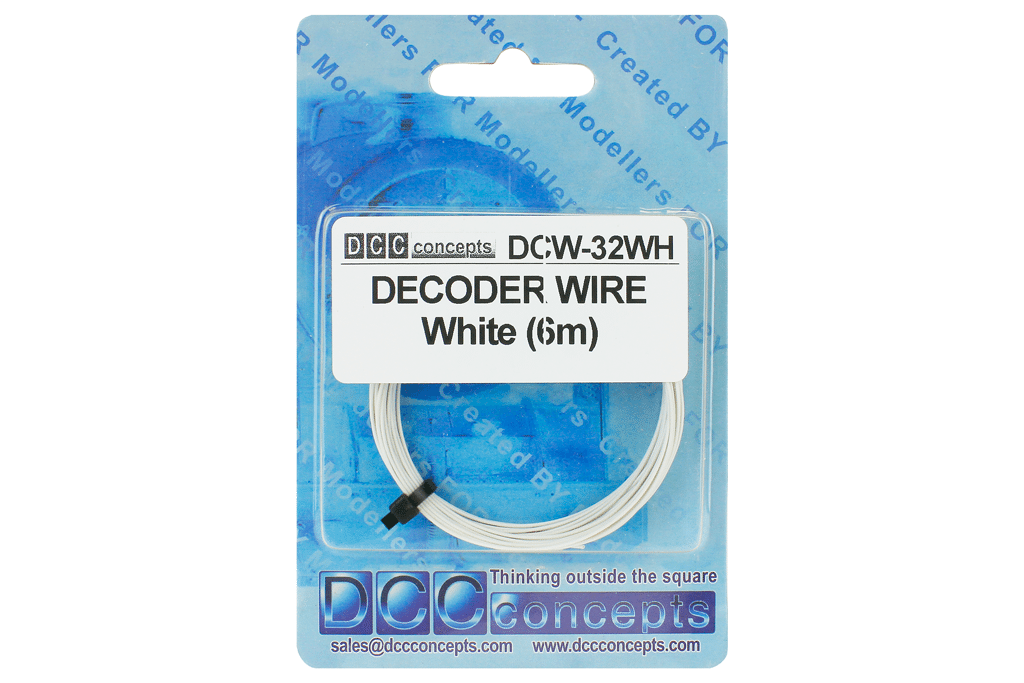 DCC Concepts Decoder Wire Stranded 6M (32G) White DCC Concepts TRAINS - DCC