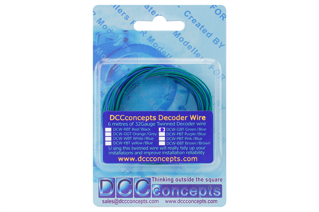 DCC Concepts Twin Decoder Wire Stranded 6M (32G) Green/Blue* DCC Concepts TRAINS - DCC