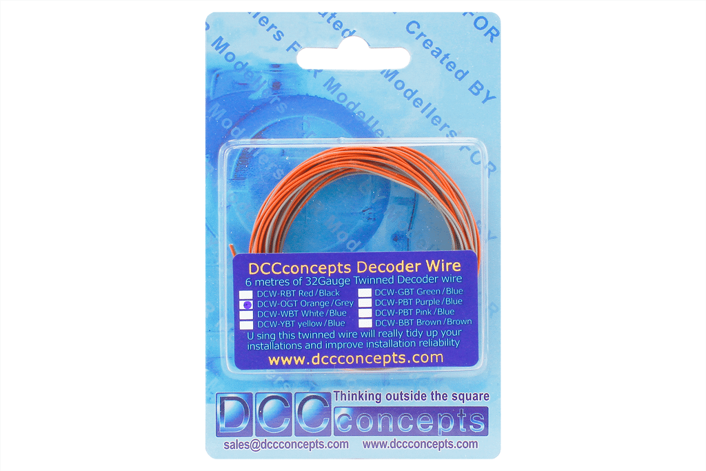 DCC Concepts Twin Decoder Wire Stranded 6M (32G) Orange/Grey* DCC Concepts TRAINS - DCC
