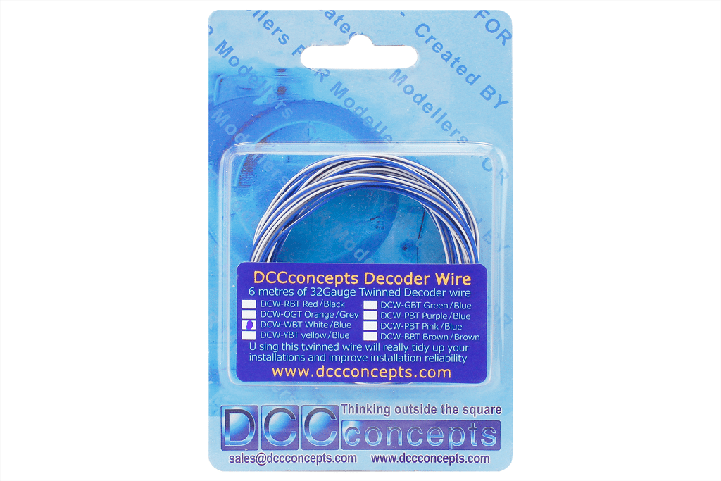 DCC Concepts Twin Decoder Wire Stranded 6M (32G) White/Blue* DCC Concepts TRAINS - DCC