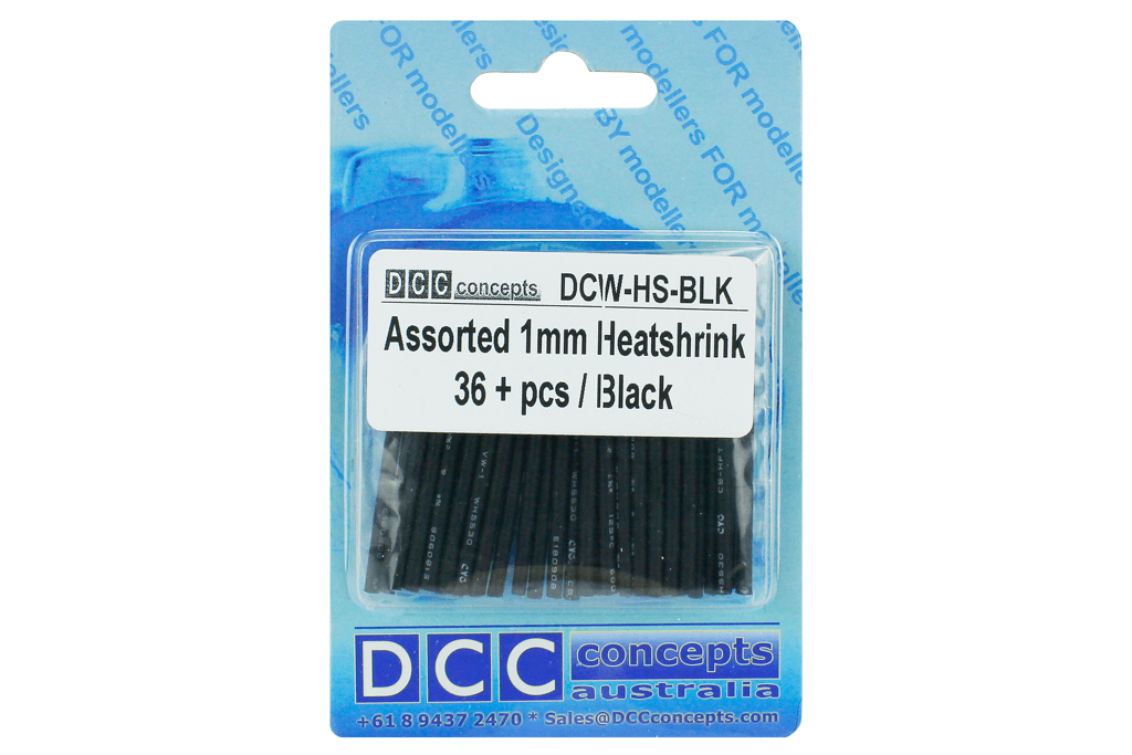 DCC Concepts 1mm Heat Shrink Black (36 Pack) DCC Concepts TRAINS - DCC