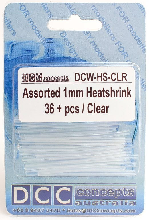 DCC Concepts 1mm Heat Shrink Clear (36 Pack) DCC Concepts TRAINS - DCC