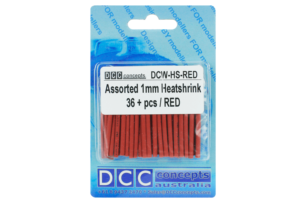 DCC Concepts 1mm Heat Shrink Red (36 Pack) DCC Concepts TRAINS - DCC