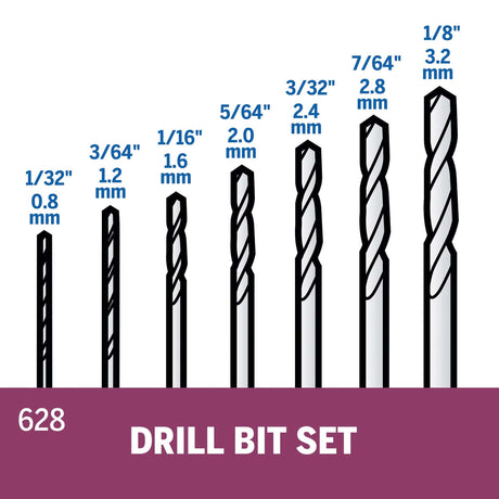 Dremel 7 Piece Mini Drill Bit Accessory Kit (628) - Hobbytech Toys