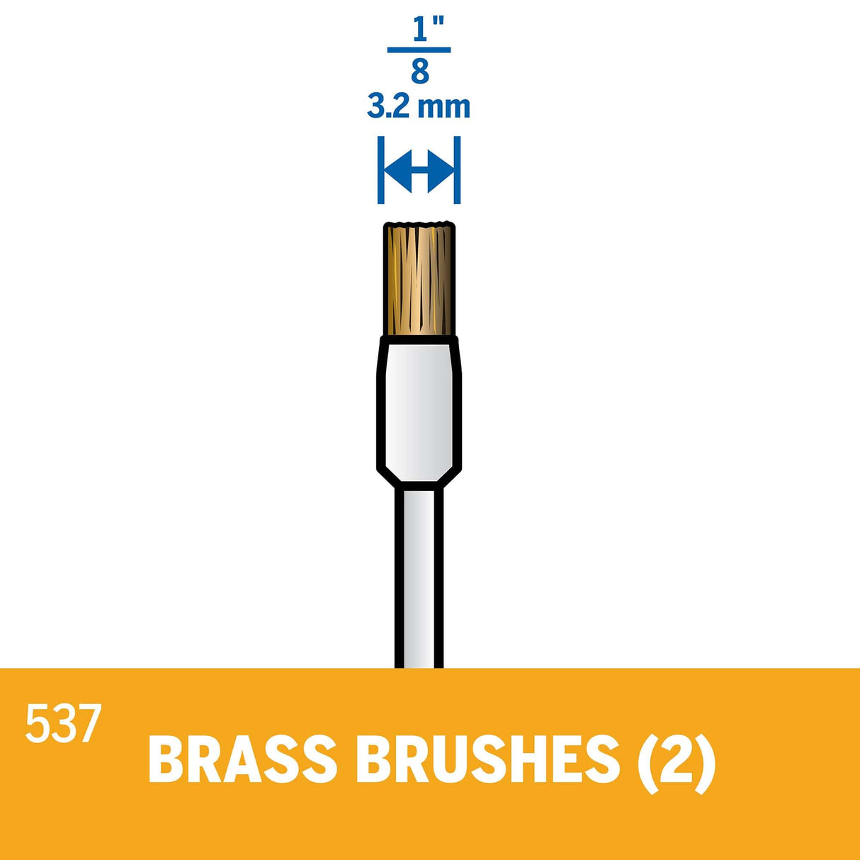 Dremel Brass Brush 3.2mm (537-2) - 2 Pack - Hobbytech Toys