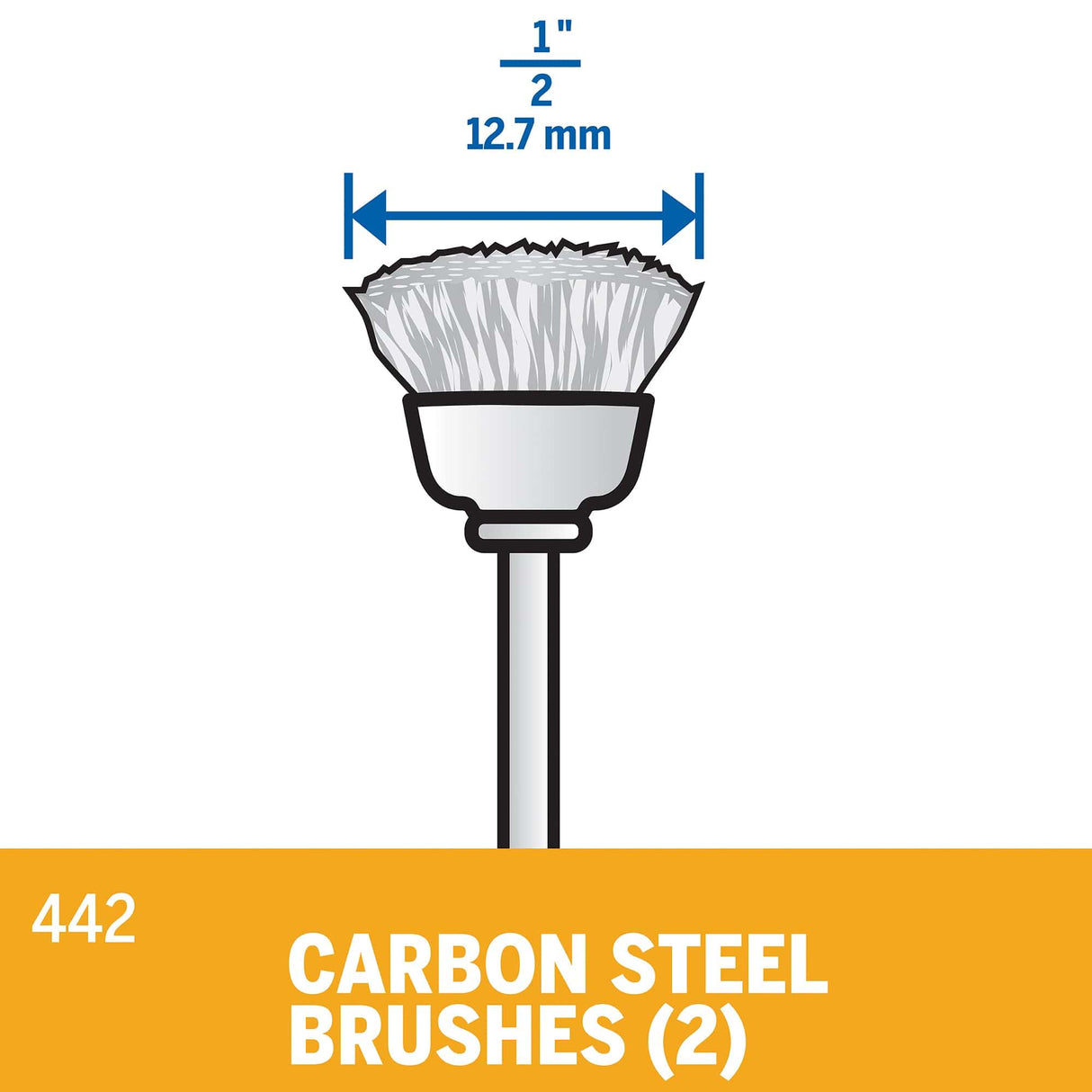 Dremel Carbon Steel Brush 13mm (442-2) - 2 Pack - Hobbytech Toys