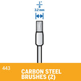 Dremel Carbon Steel Brush 3.2mm (443-2) - 2 Pack - Hobbytech Toys