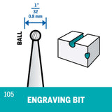 Dremel Engraving Cutter 0.8mm (105) - 2 Pack - Hobbytech Toys
