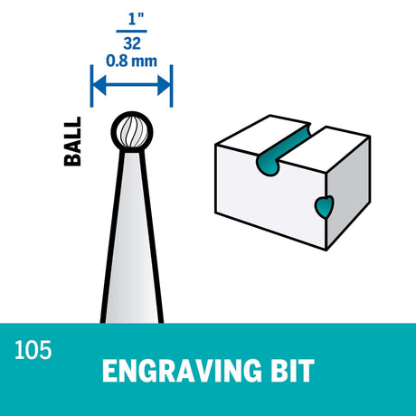 Dremel Engraving Cutter 0.8mm (105) - 2 Pack - Hobbytech Toys