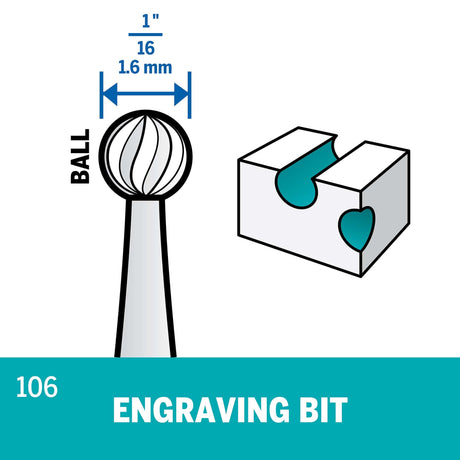 Dremel Engraving Cutter 1.6mm (106) - 2 Pack - Hobbytech Toys