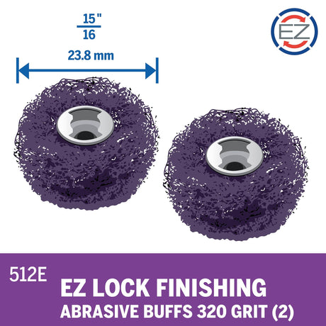 Dremel EZ Lock Finishing Abrasive Buffs 320 Grit (EZ512) - 2 Pack - Hobbytech Toys
