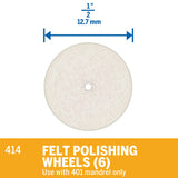 Dremel Polishing Wheel 13mm (414) - 6 Pack - Hobbytech Toys