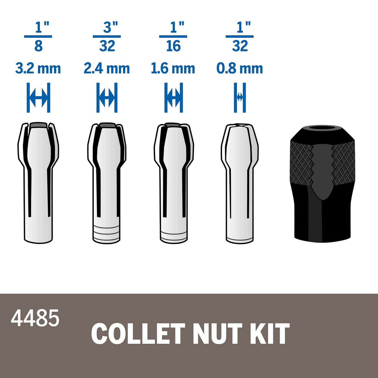 Dremel Quick Change Collet Nut Kit (4485) - Hobbytech Toys