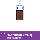 Dremel Sanding Band 6.4mm 120 Grit (438) - 6 Pack - Hobbytech Toys